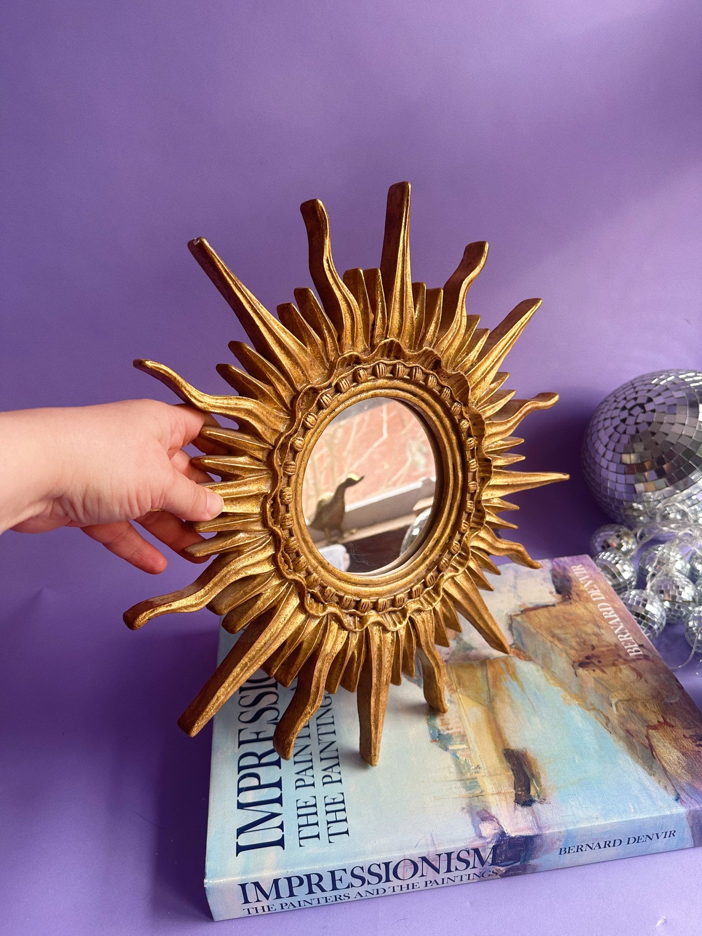 Vintage TST Inc. Sunburst Heavy Gold Wall Mirror - MCM - Hollywood Regency