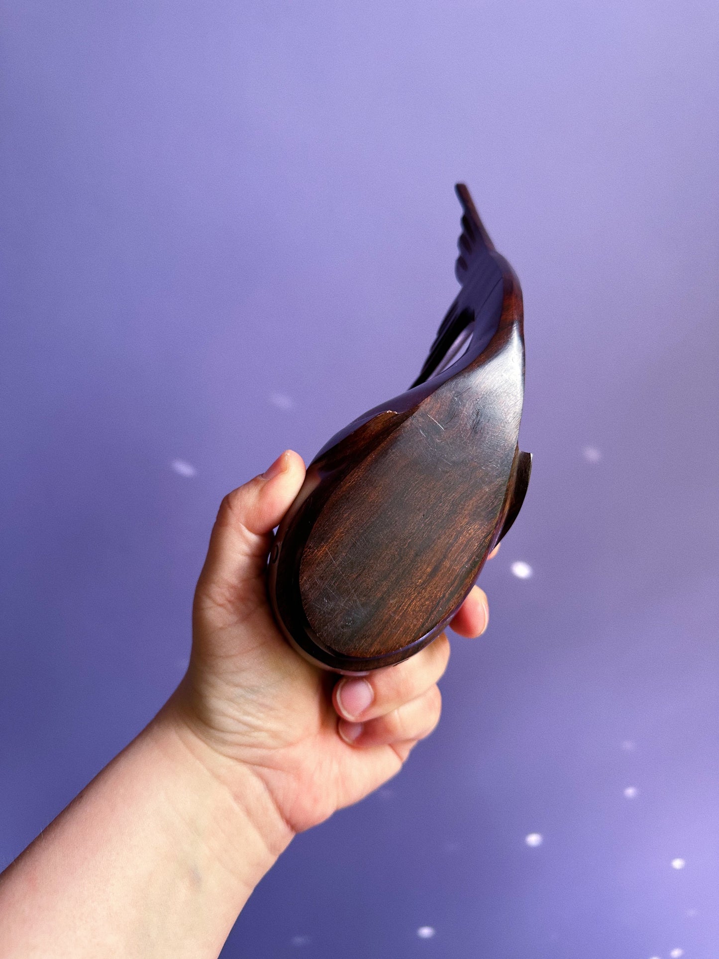 Heavy Carved Whale Wooden Sculpture