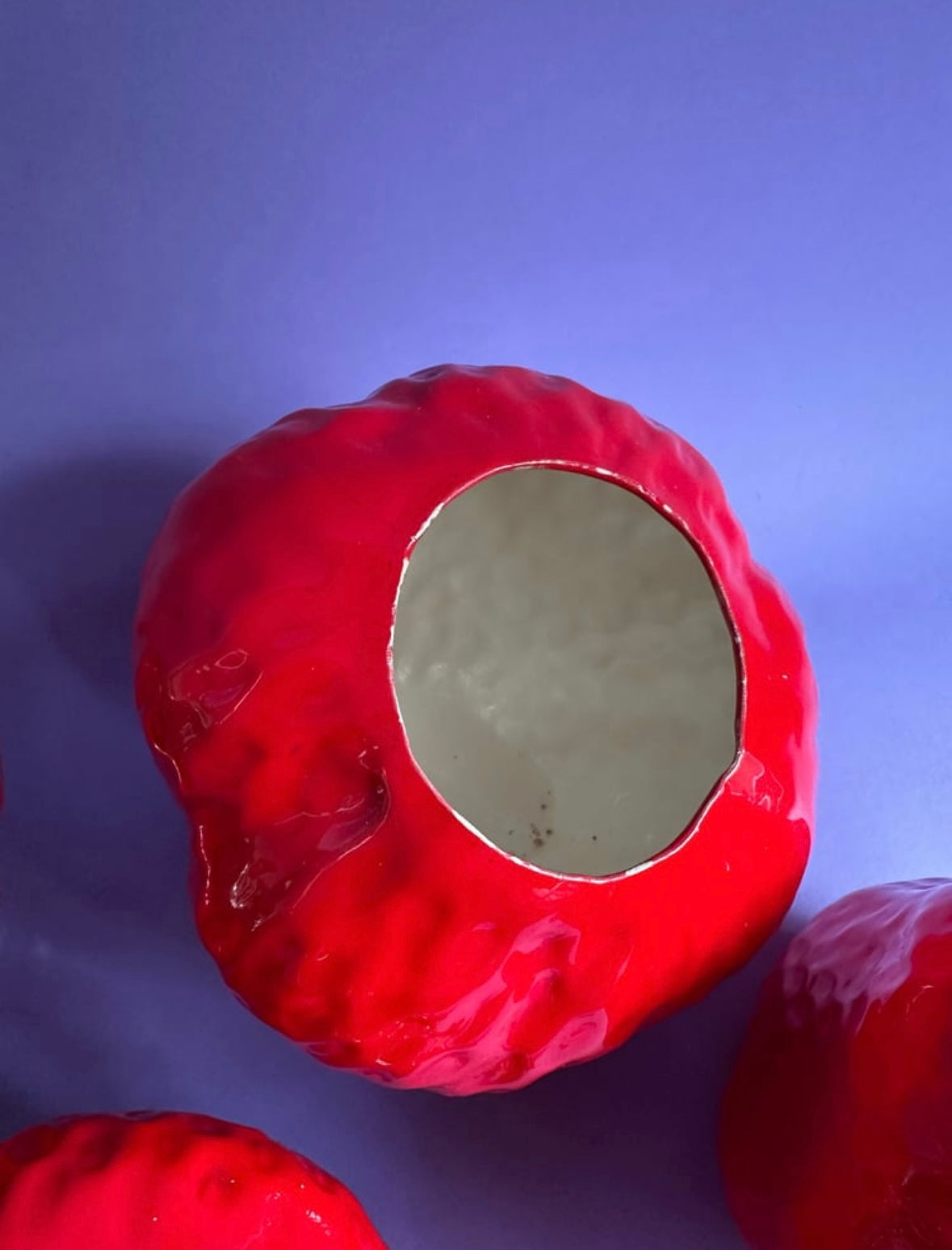 Vintage Set of 4 Ceramic Glazed Strawberry Canisters