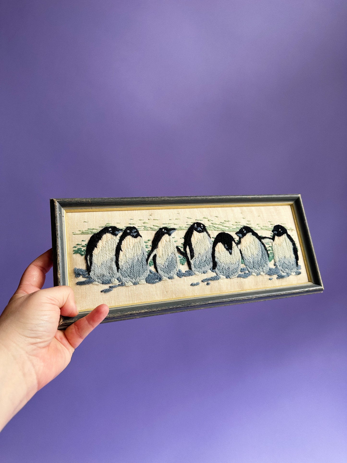 Vintage Penguin Crewel