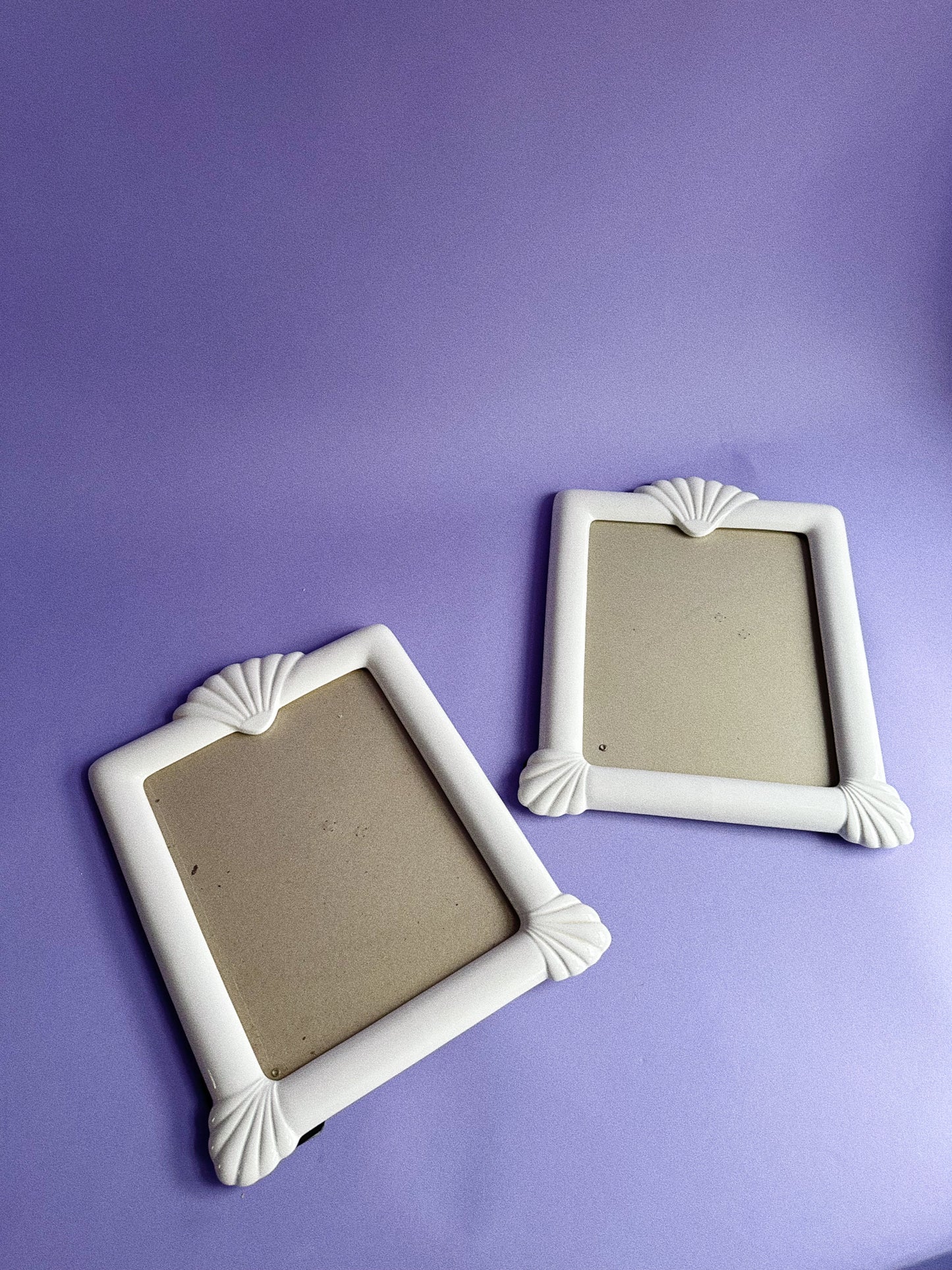 Pair of Vintage Ceramic Seashell 8x10 Frames