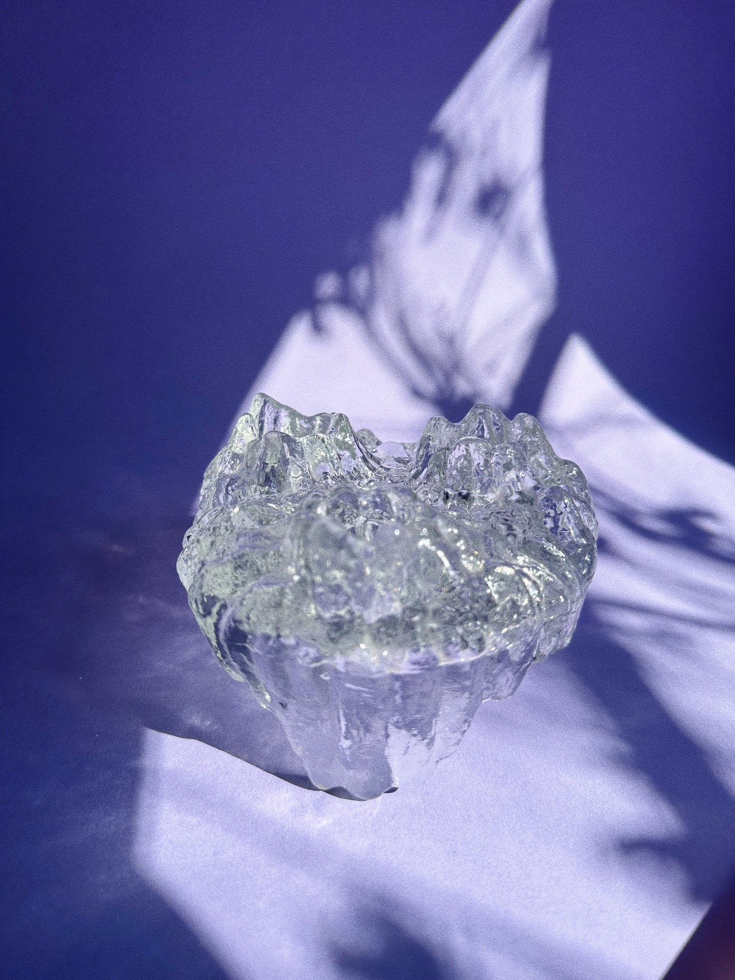 Vintage MCM L.E. Smith Reversible Crystal Ice Candle Holder