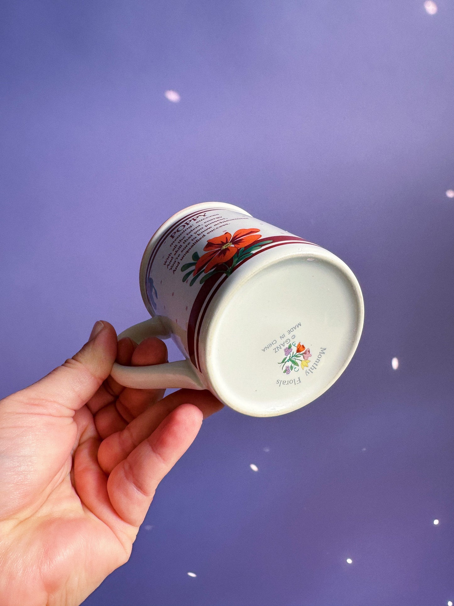 Vintage August Poppy Flower Ganz Coffee / Tea Mug