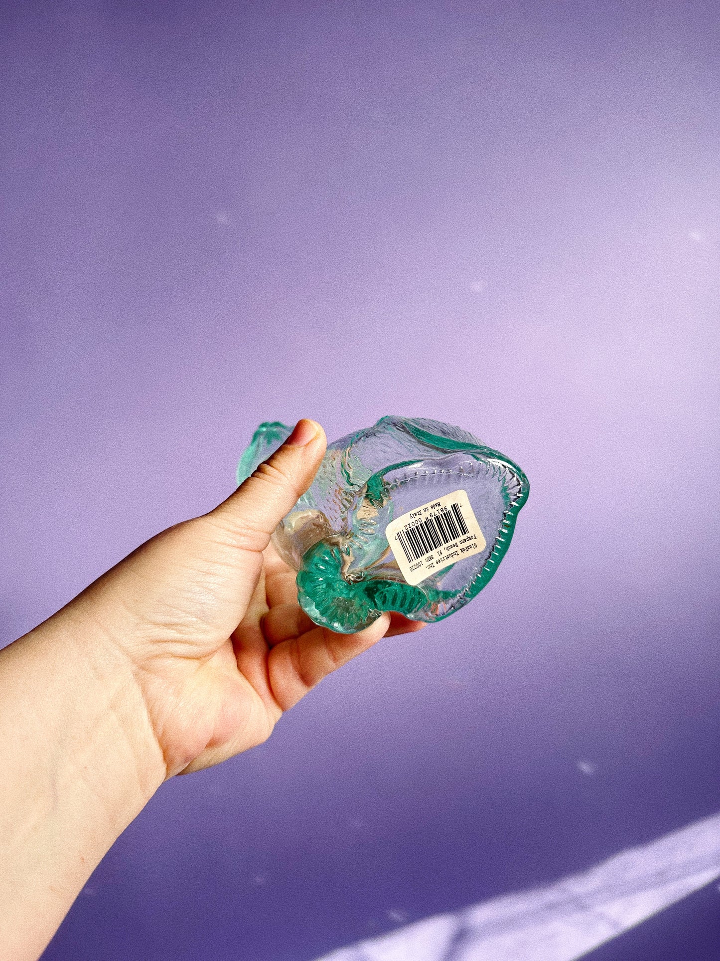 Vintage Blue Green Glass Cat Bottle