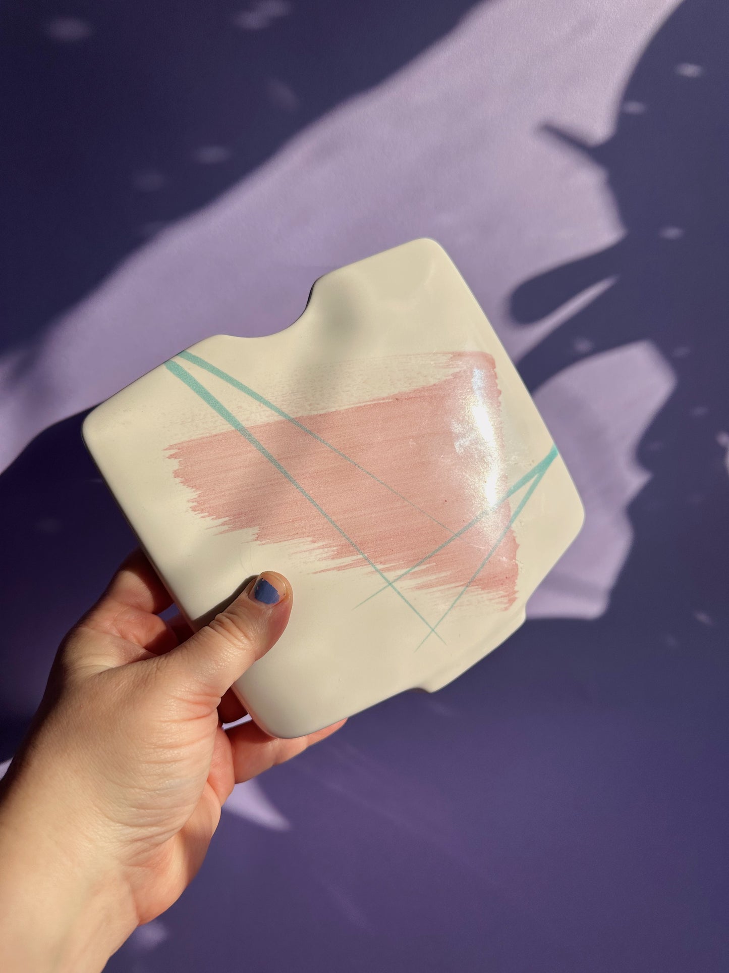 Vintage 80s Post Modern Flat Vase