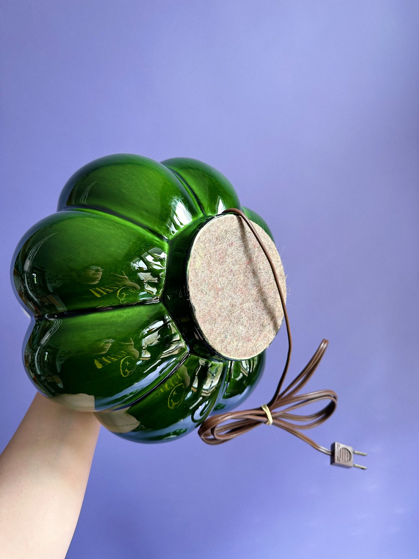 Beautiful Large Green MCM Leviton Glazed Ceramic Lamps