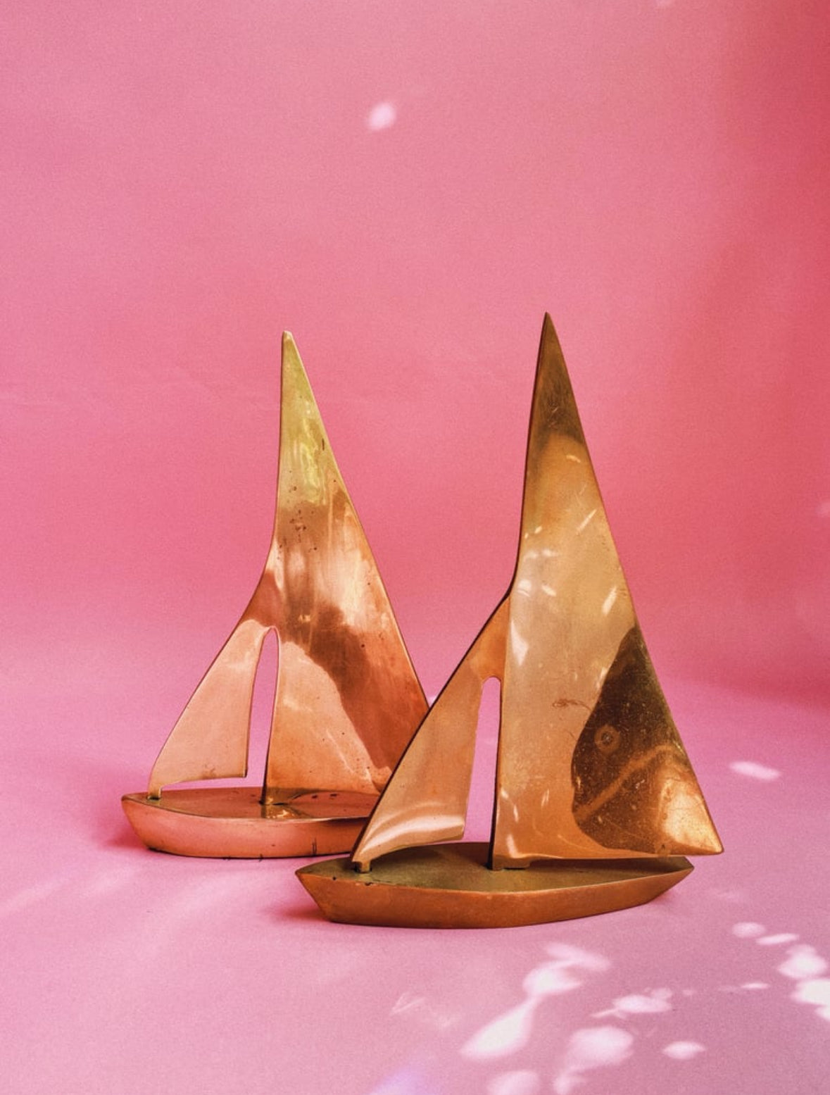 Pair of Solid Brass Sailboats
