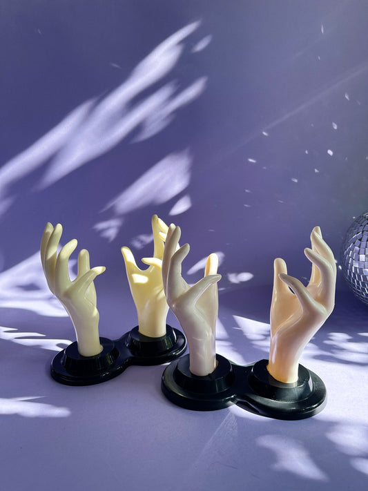 90s Vintage White Plastic Hands Remote, Keys Holder