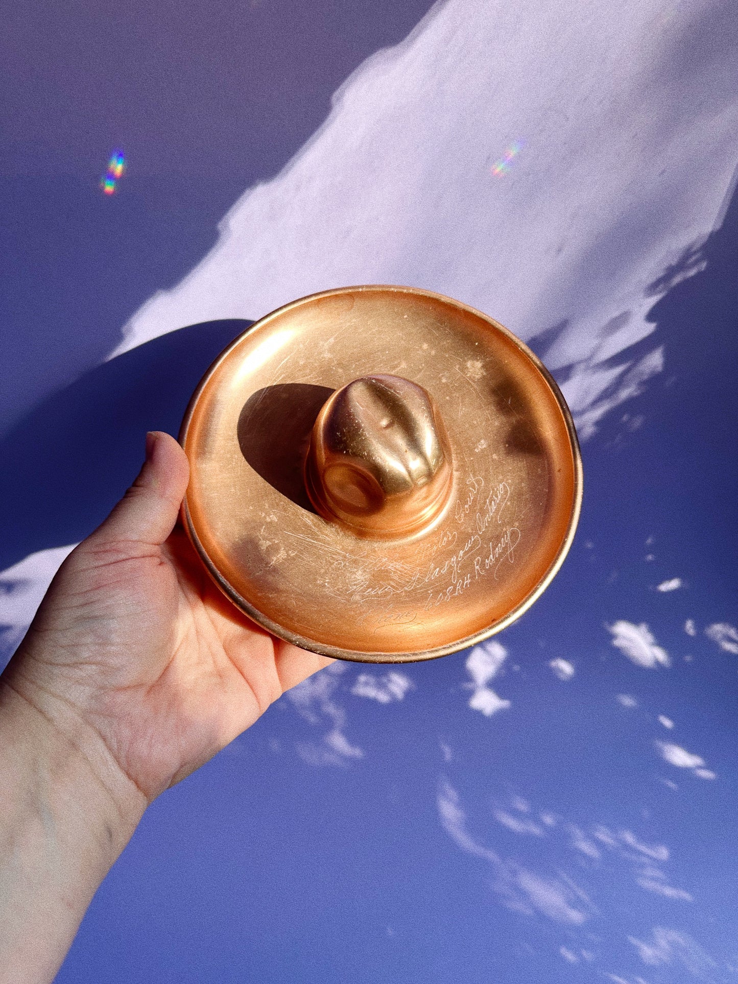 Vintage Copper Cowboy Hat Ashtray