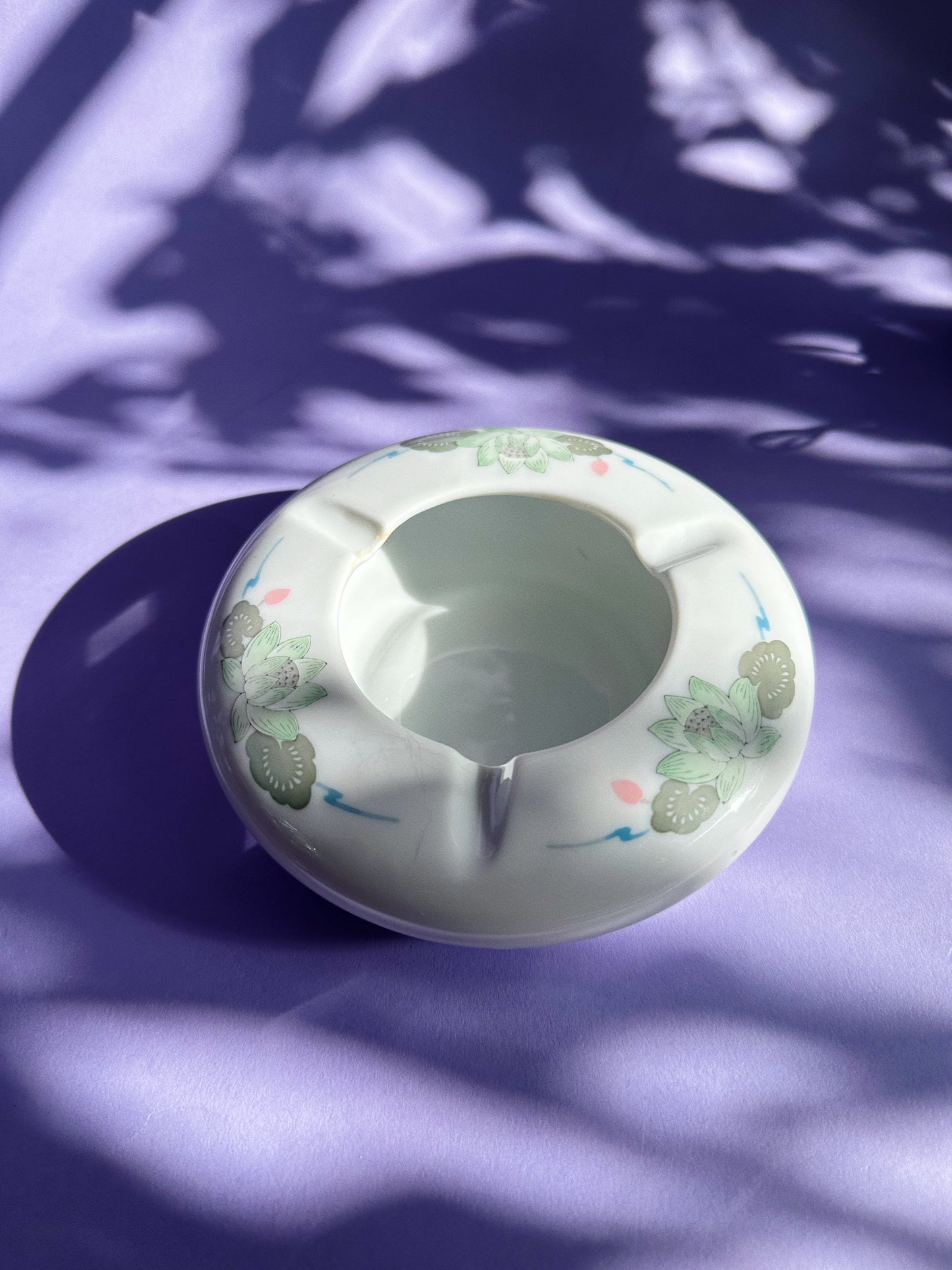 Sweet Vintage Liling Green Floral Ashtray