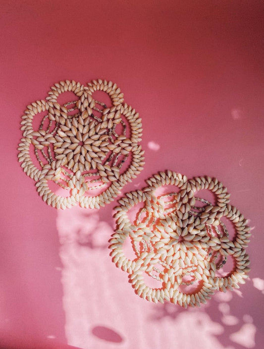 Pair of Vintage Seashell Trivets