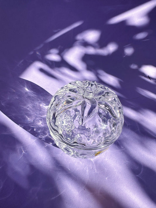 Vintage Luminarc Glass Strawberry Lidded Box Trinket Box Made in France