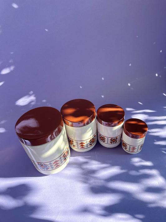 1970s Set of 4 Ceramic Kitchen Canisters