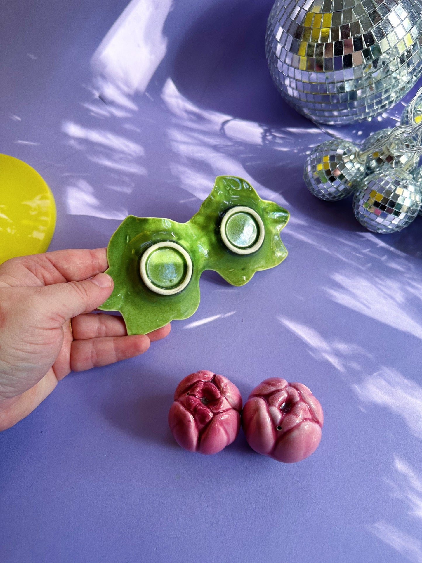 Vintage Ceramic Pink Roses Salt & Pepper Shakers