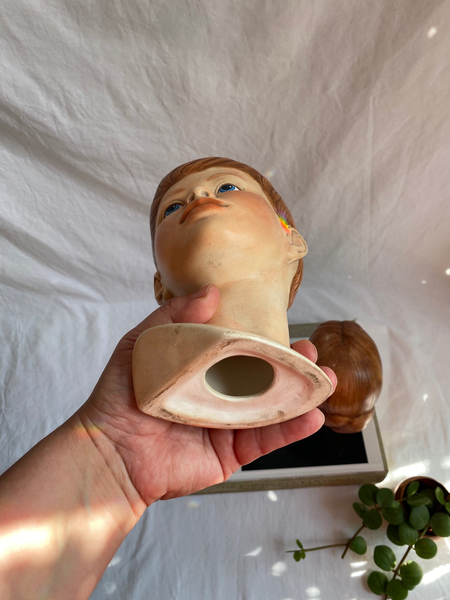 Vintage Handpainted Set of 2 Holland Mold Ceramic Boy & Girl Headbusts