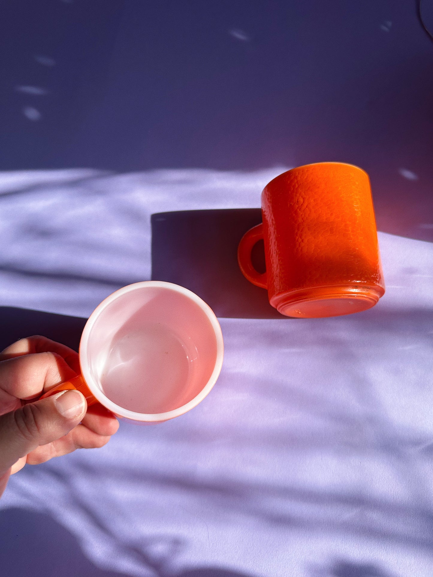 Vintage Hazel Atlas Orange Peel Coffee Mugs