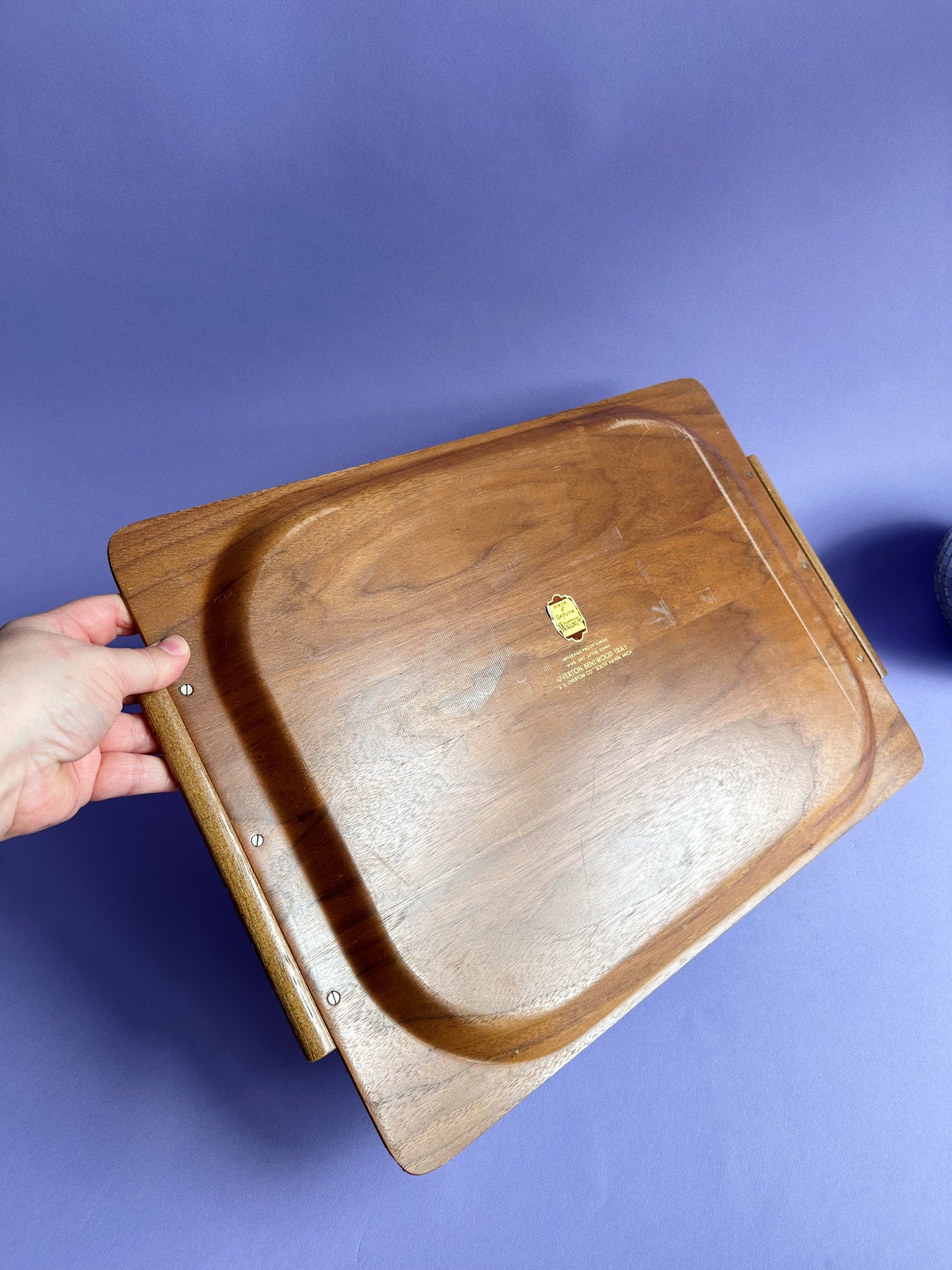 Overton American Walnut Bentwood Tray, 1950s-1960's