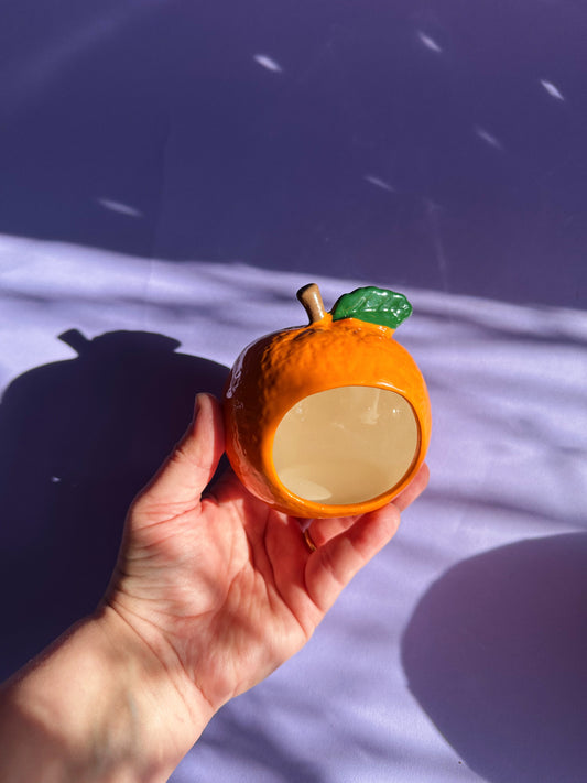 Vintage Ceramic Orange Sponge Holder