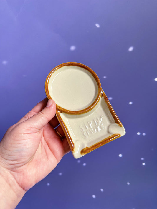 Vintage Ceramic Smoke N Sip Tray