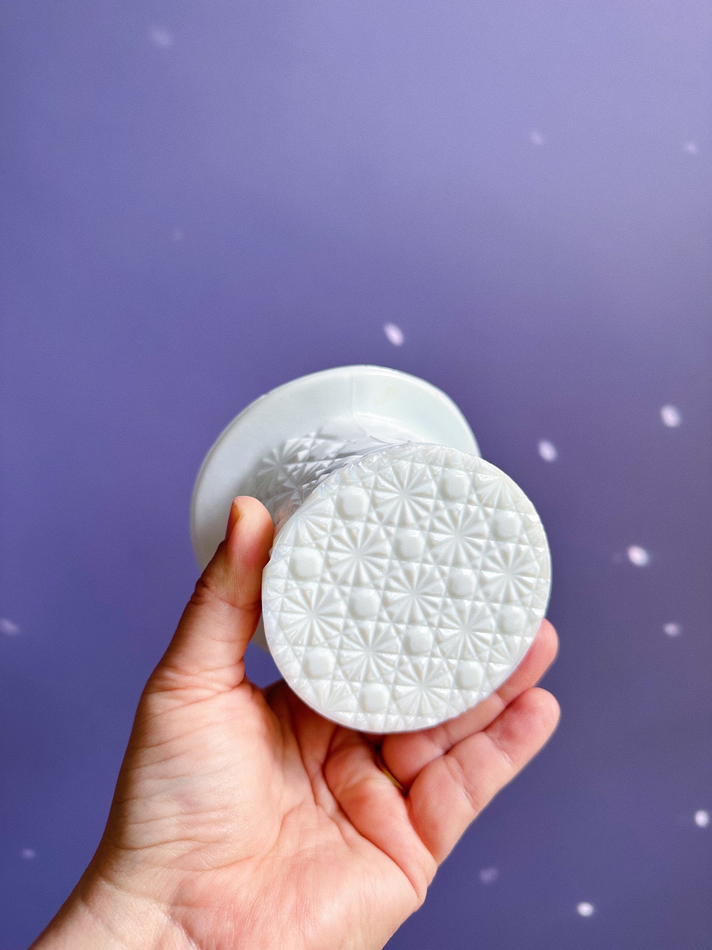 Vintage Fenton Large White Milk Glass Daisy and Button Top Hat Vase Match Holder