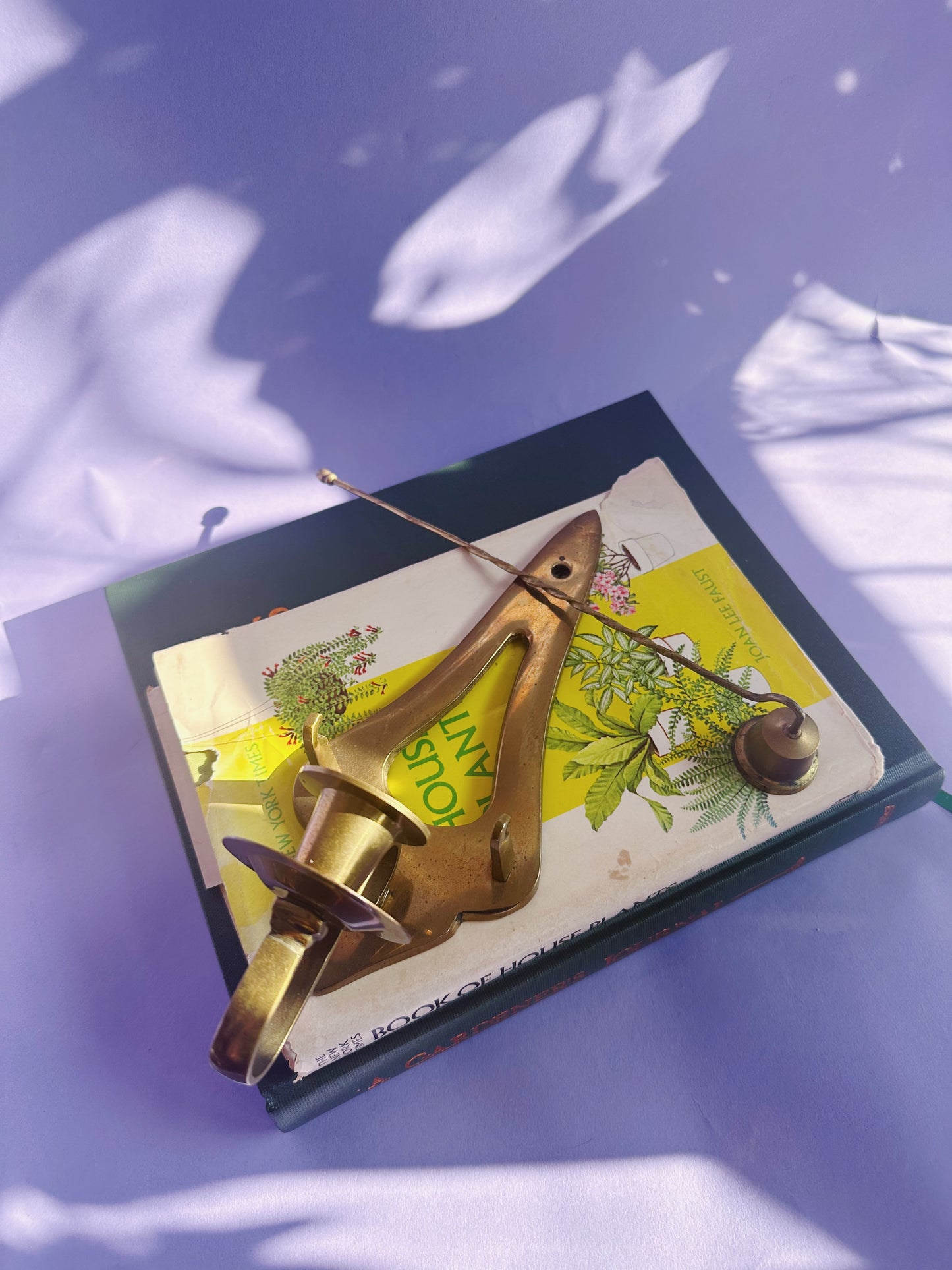 Vintage Mid Century Modern Brass Wall Sconce Candle Holder w/Snuffer