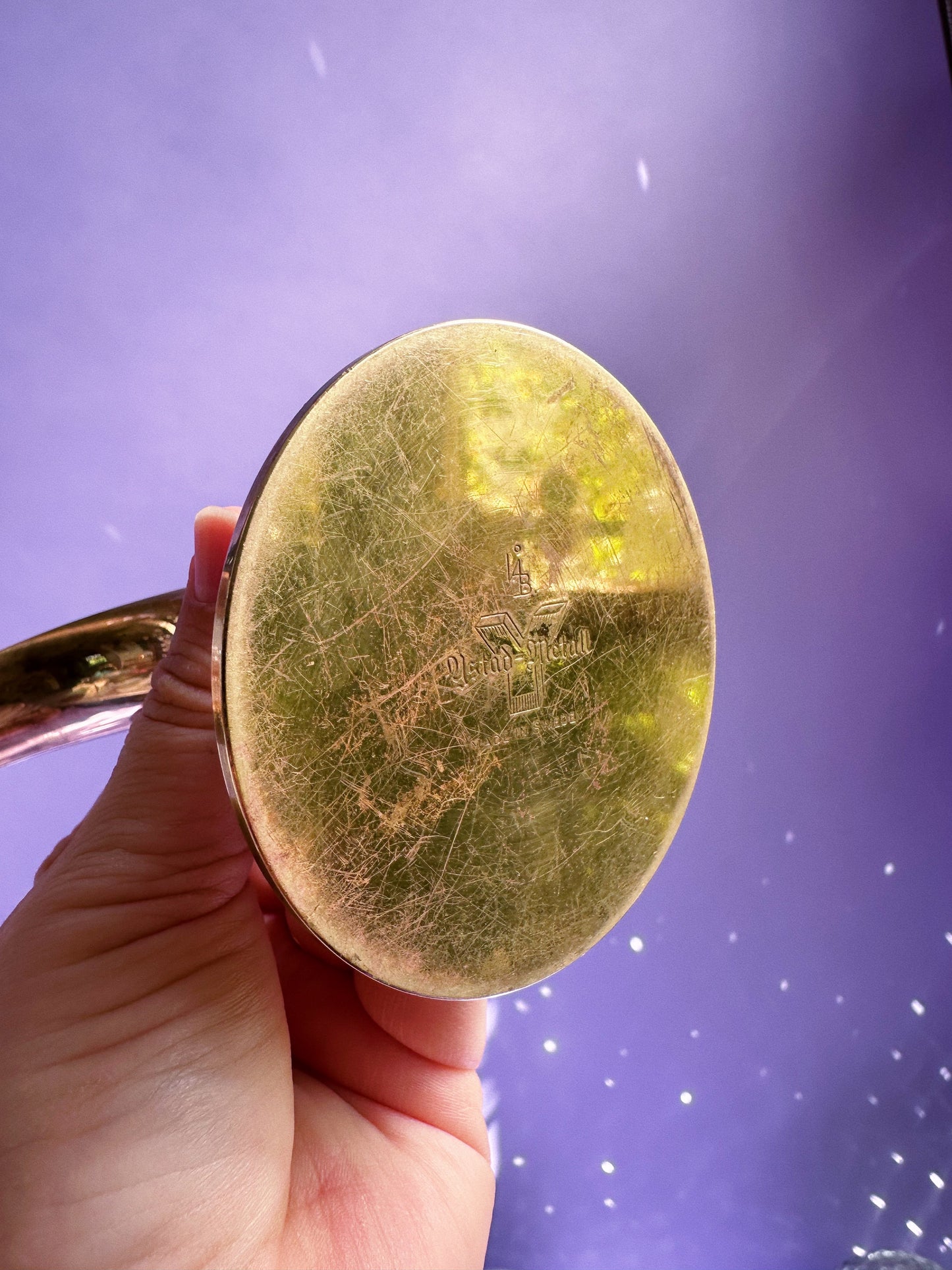 Mid Century Modern Lily Shaped Ystad Brass Metal Candlestick Candle Holders