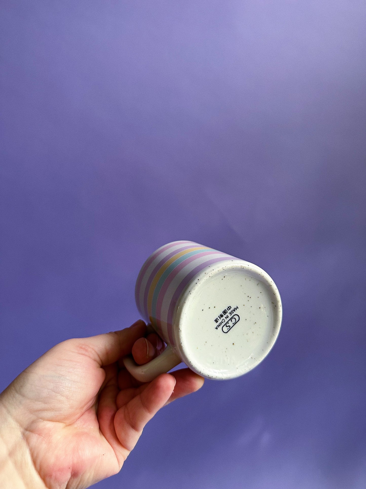 Vintage Pair of Pastel Striped Mugs