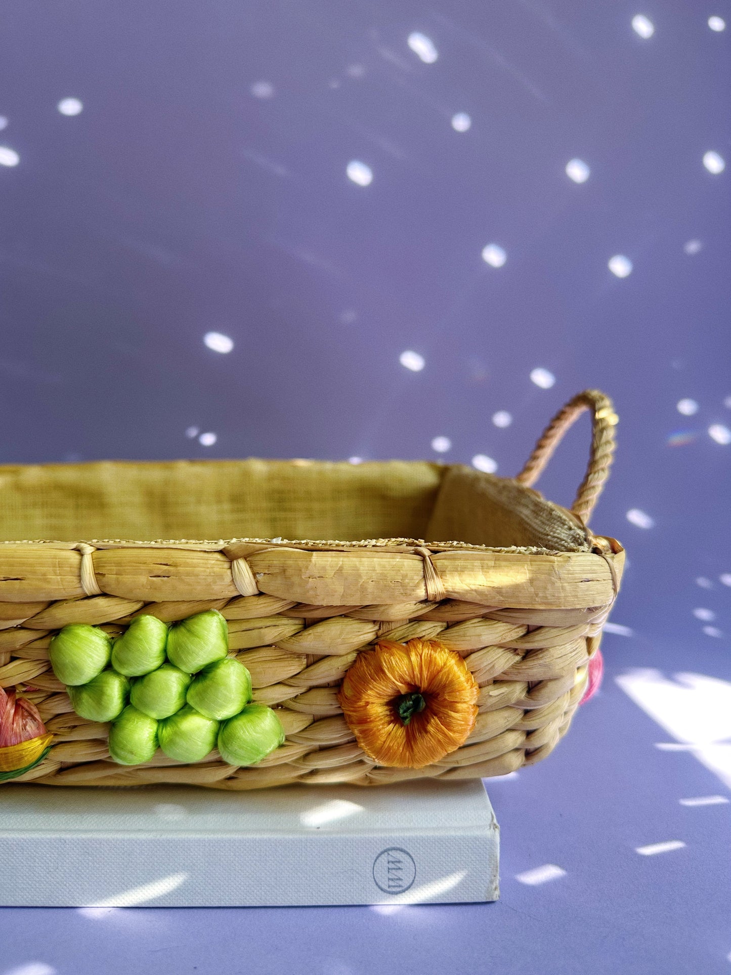 Vintage Raffia Handwoven Casserole Dish Basket