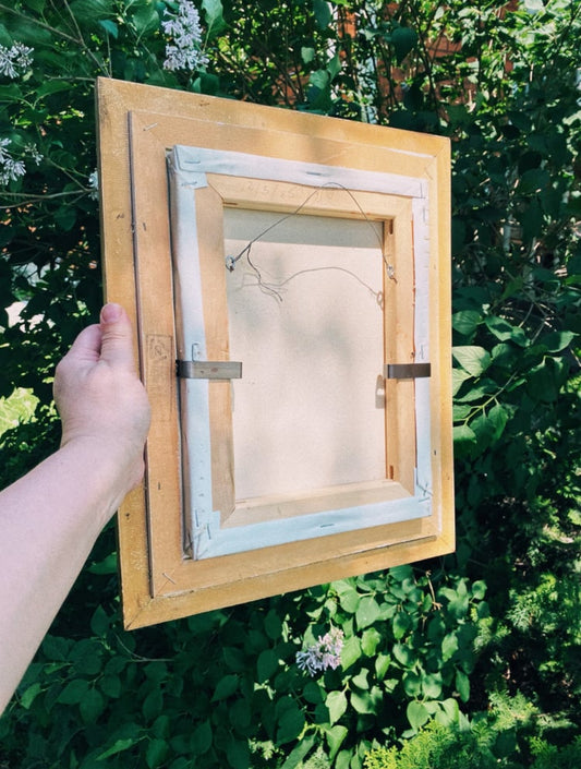 Vintage 1980s Flower Bouquet in Vase Oil Painting