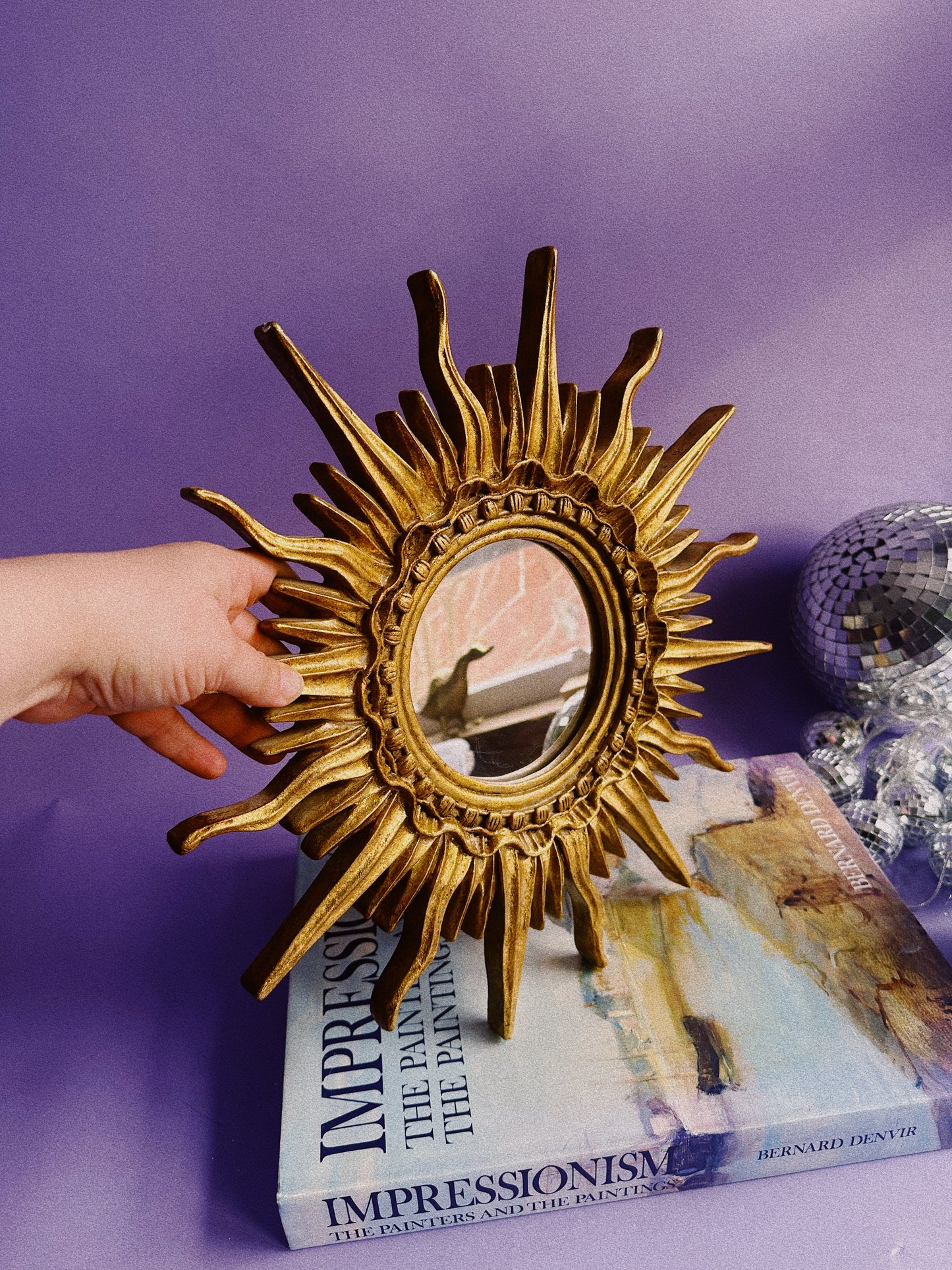 Vintage TST Inc. Sunburst Heavy Gold Wall Mirror - MCM - Hollywood Regency