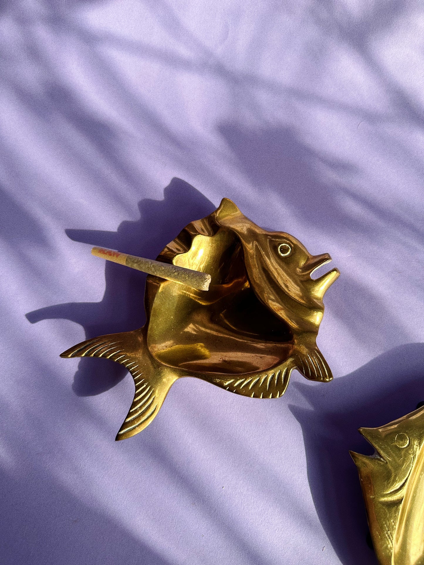 Vintage Solid Brass Fish Ashtrays