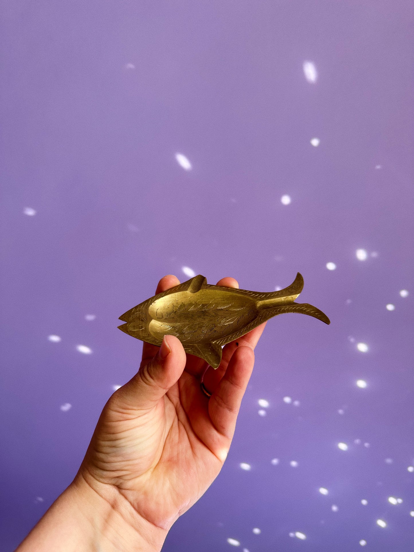 Vintage Brass Fish Ashtray