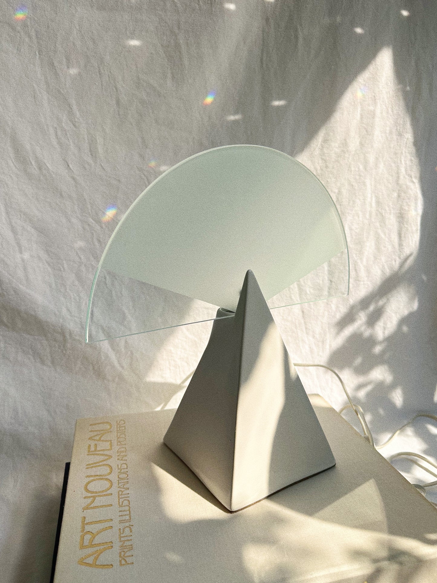 Post Modern Deco Revival Glass / Frosted Glass / Ceramic Table Lamp