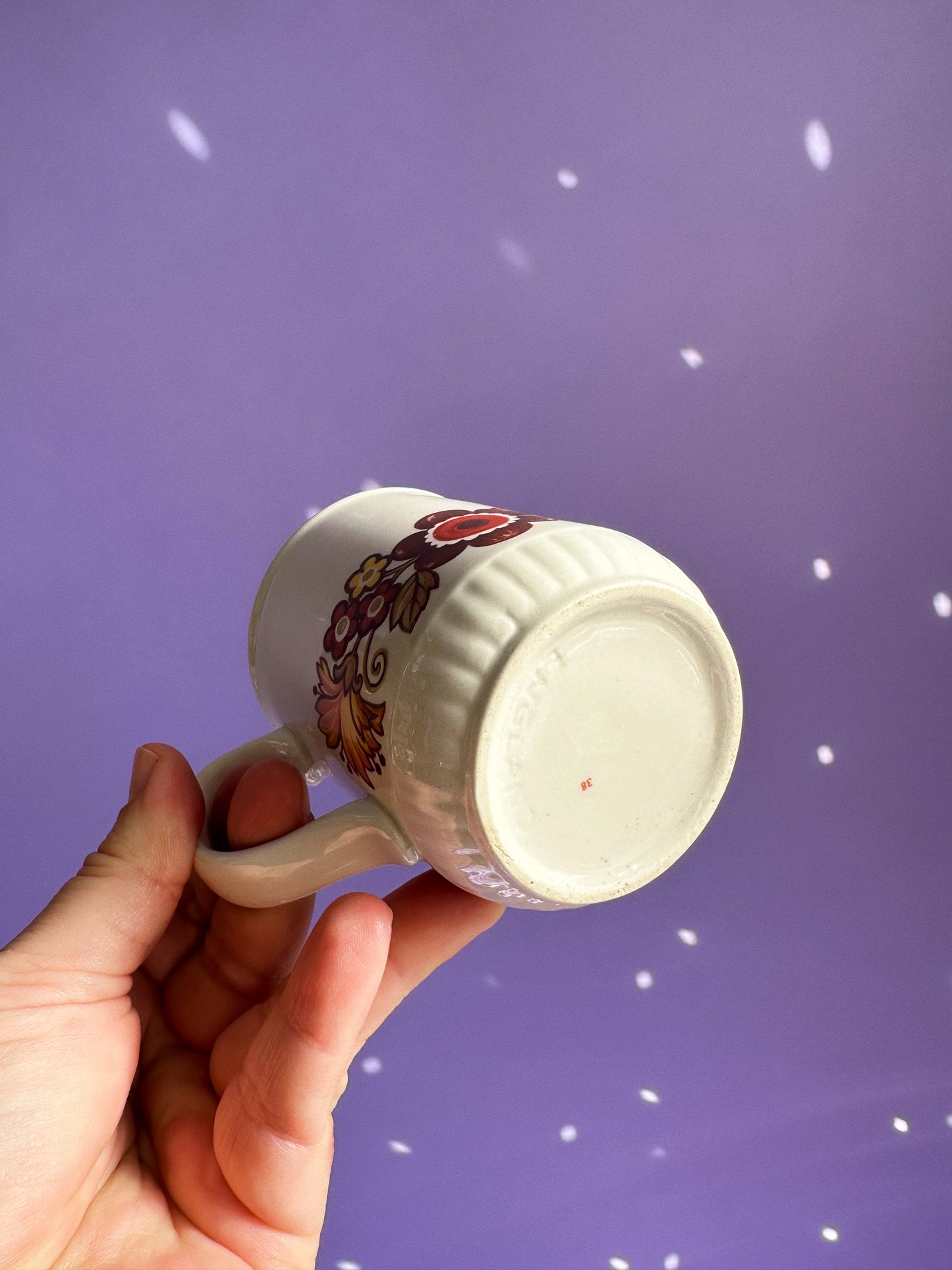 Vintage MYOTT ‘Festival’ Pattern Coffee Mugs, made in England