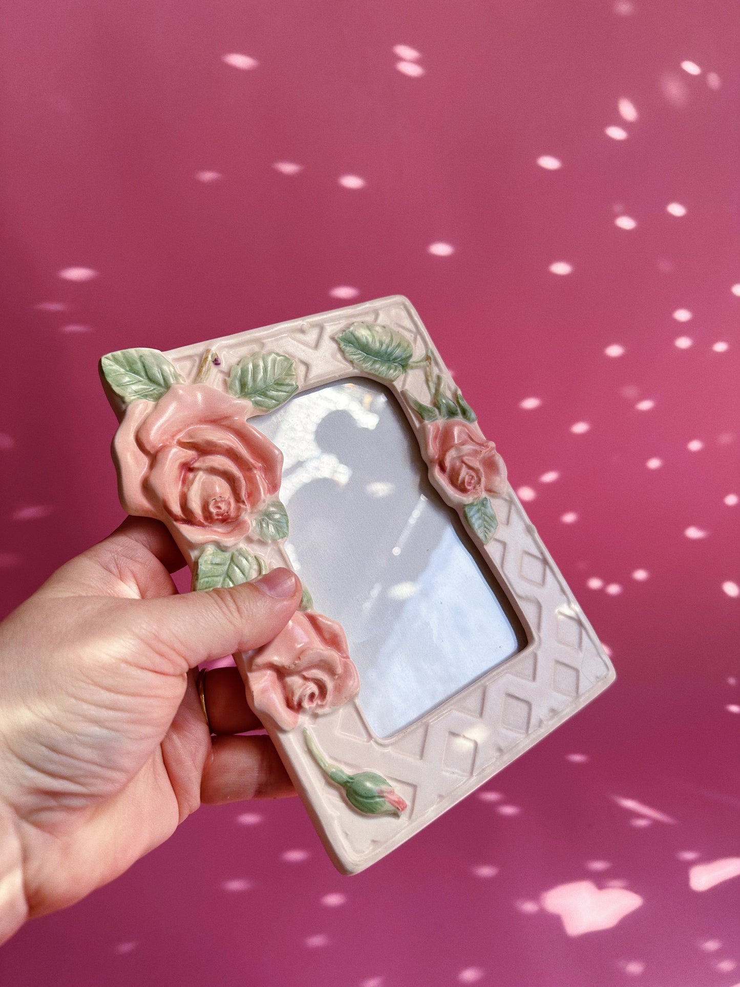 Vintage Fitz and Floyd Blushing Rose Picture Frame Japan
