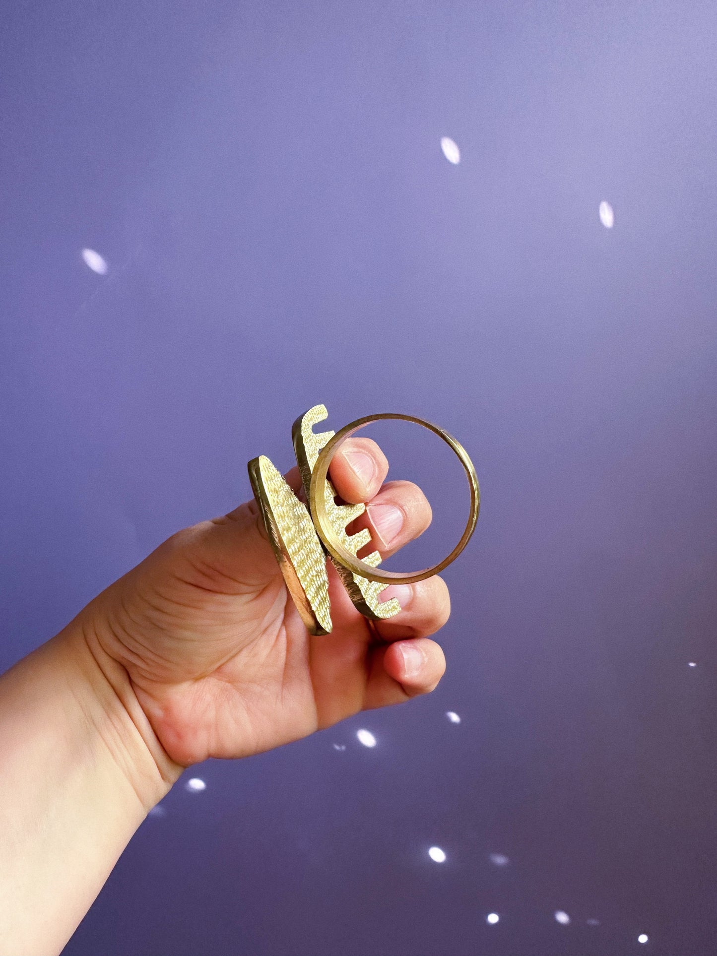 Four Brass Menorah Napkin Ring Holders