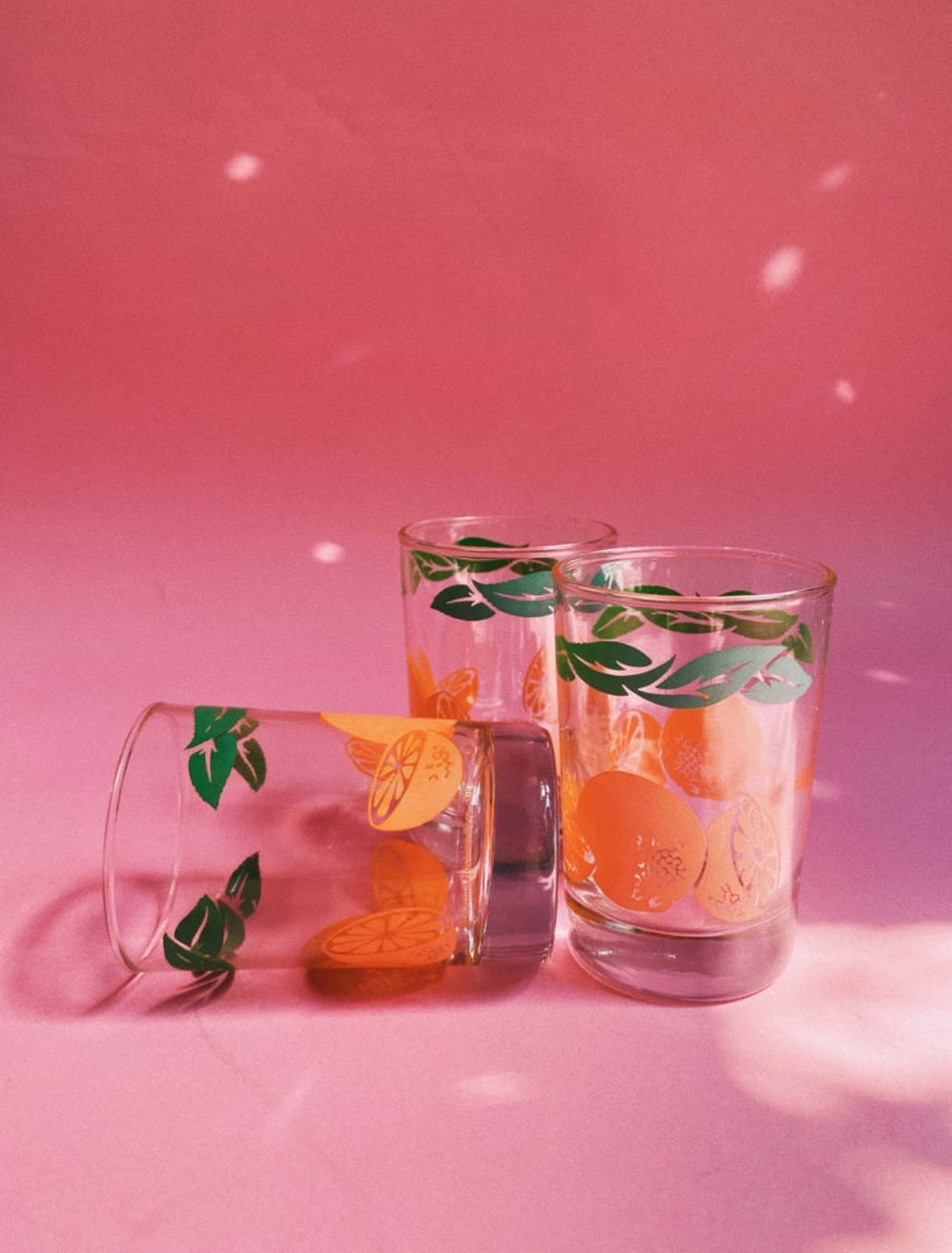 Vintage Anchor Hocking Orange Juice Glasses