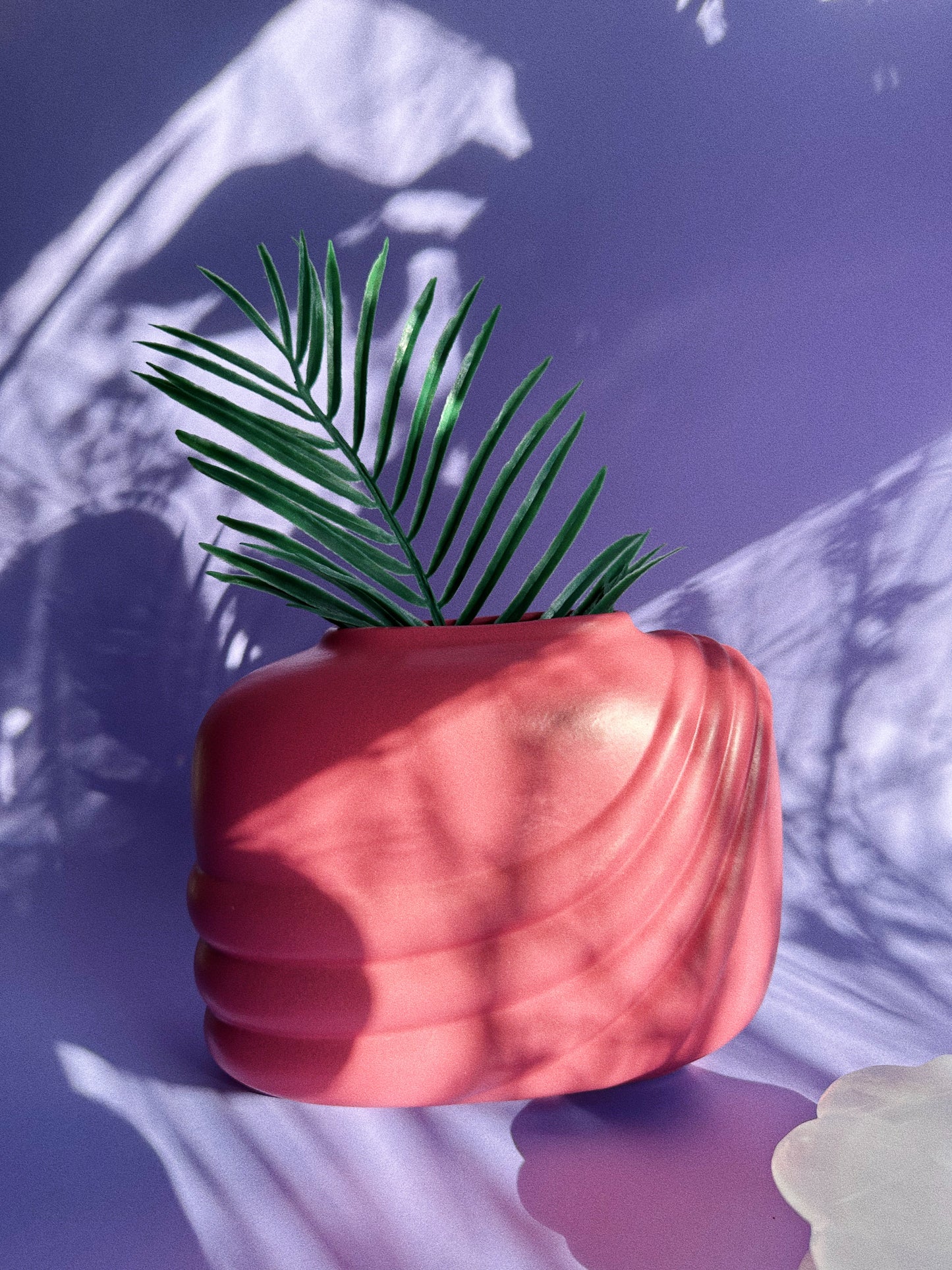 Art Deco Revival Mid Century Modern Pink Bisque Wrap Ceramic Vase