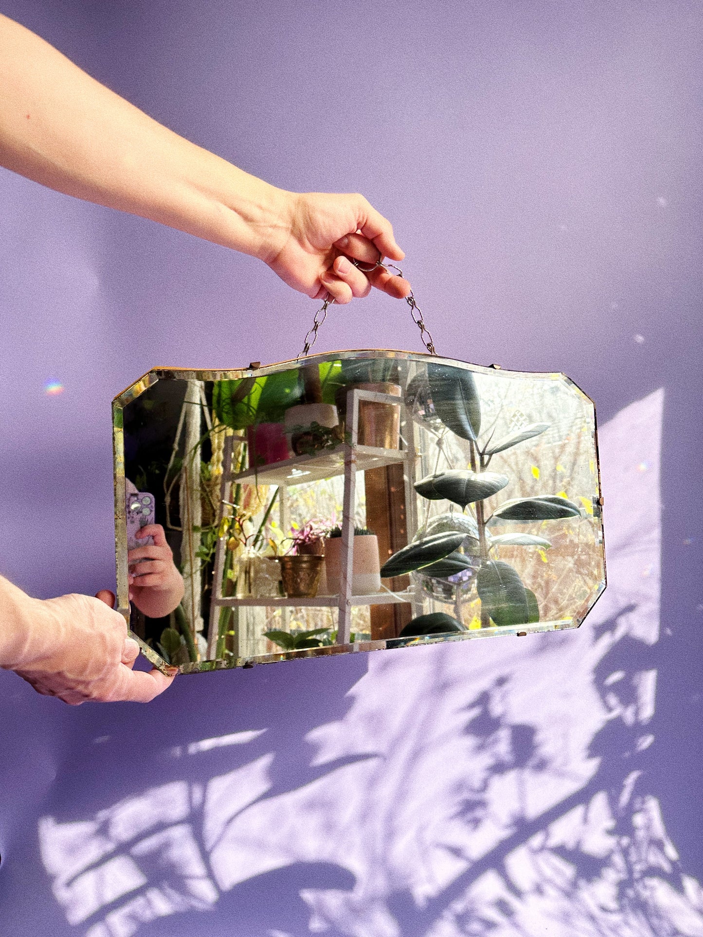 Sweet Heavy Vintage Hanging Mirror