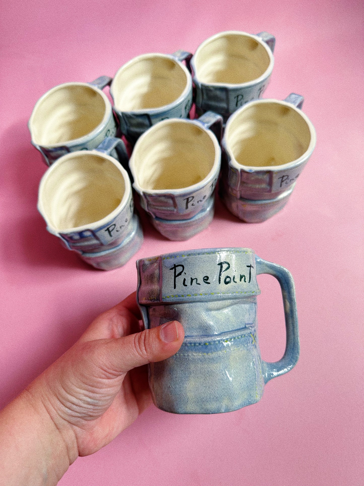 Vintage 1980’s Blue Jean Ceramic Mugs