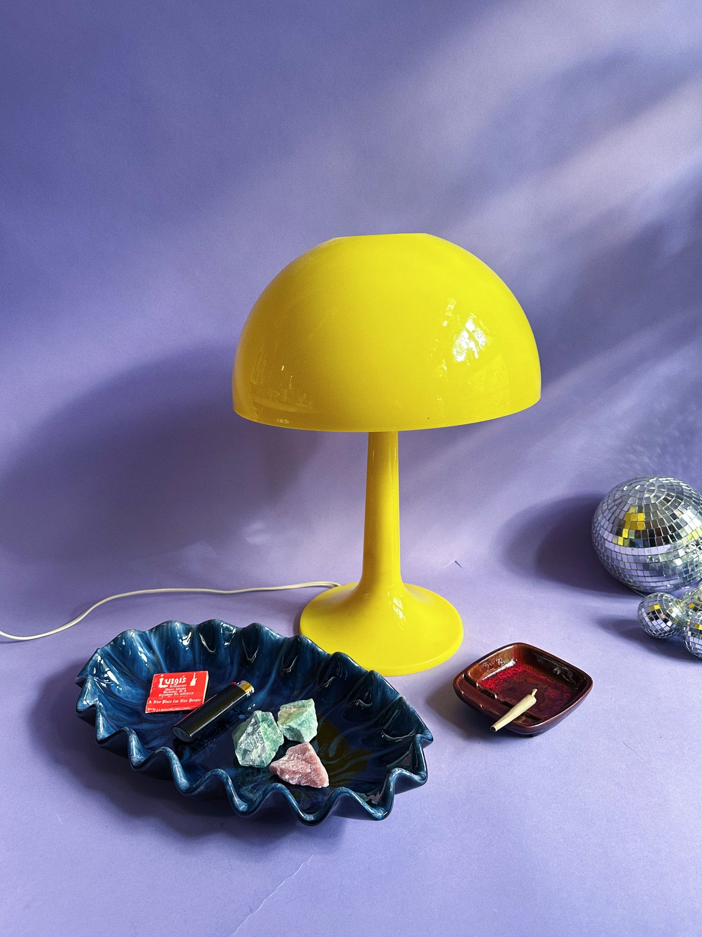 Artisan Made Blue Mountain Pottery Ruffled Dish Blue Dripped Glaze