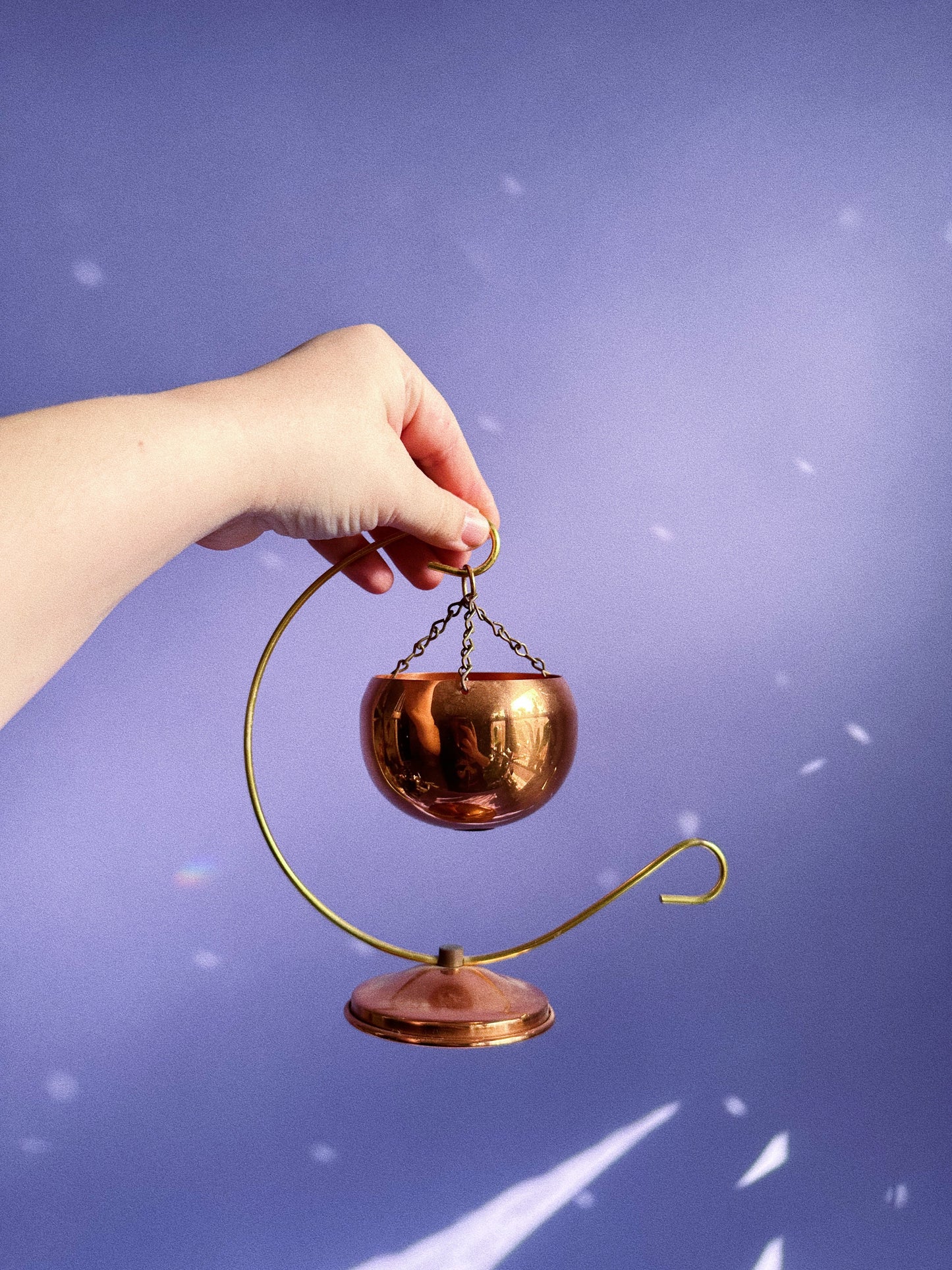 Vintage 1970s Coppercraft Votive / Succulent / Plant Holder Brass Stand