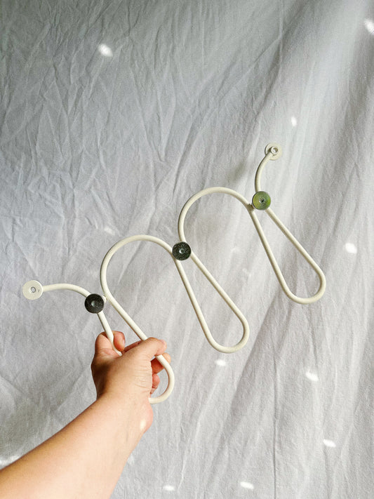 1999 IKEA LOGGA White Metal Wall Coat Rack