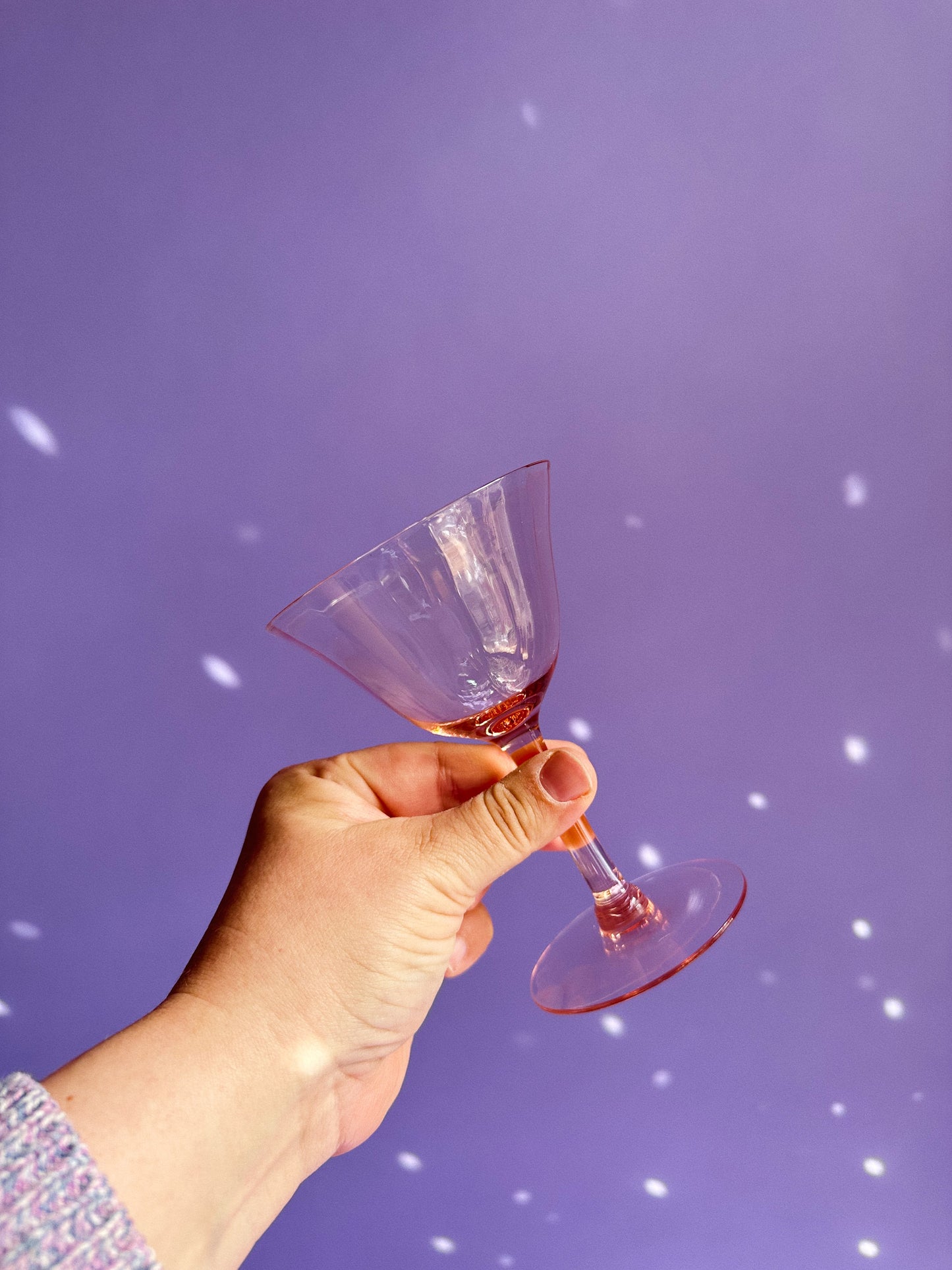 Vintage Pink Cocktail - Martini Glasses,  1950's