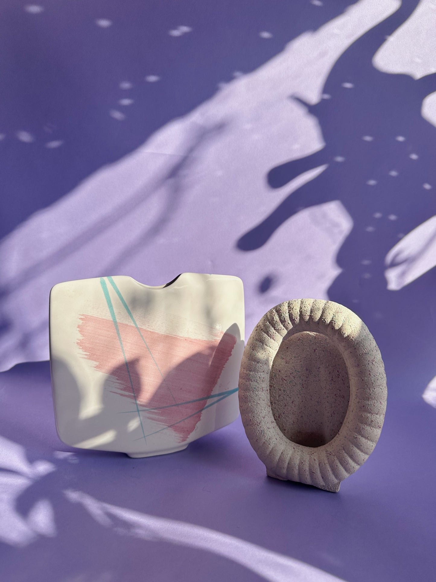 Vintage 80s Speckled Ceramic Picture Frame