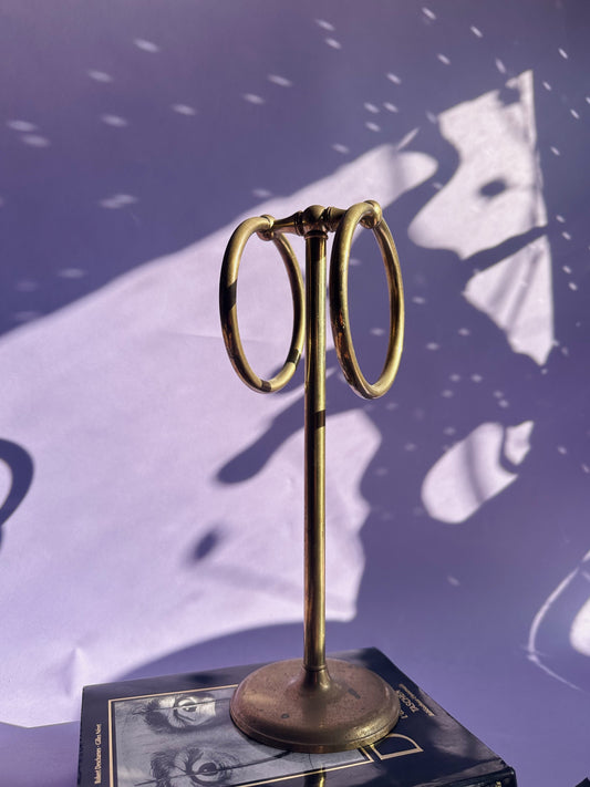 Vintage Brass Loop Towel Holder Bathroom Decor