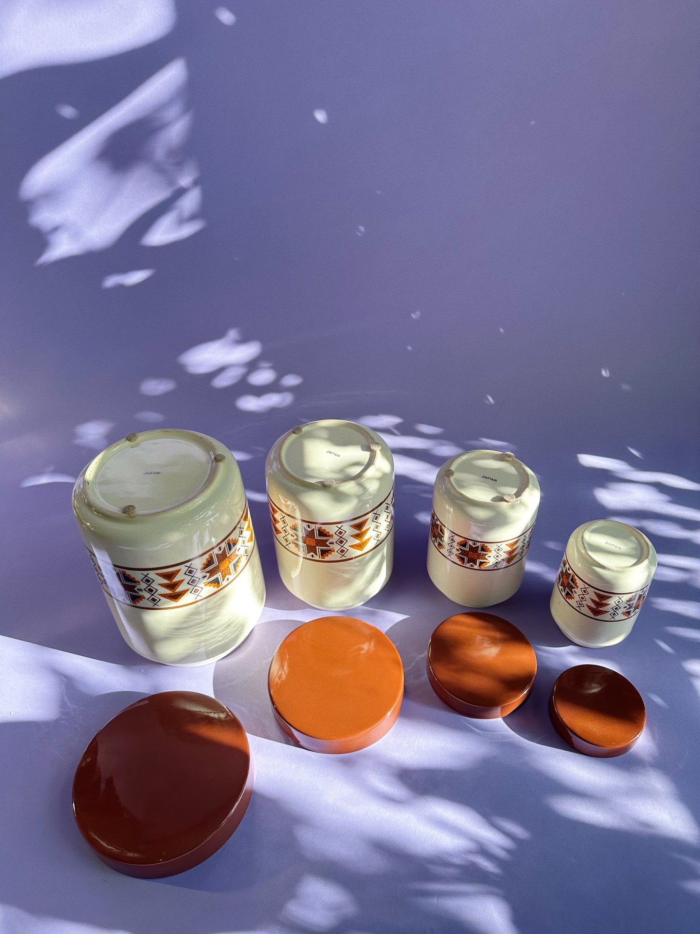 1970s Set of 4 Ceramic Kitchen Canisters