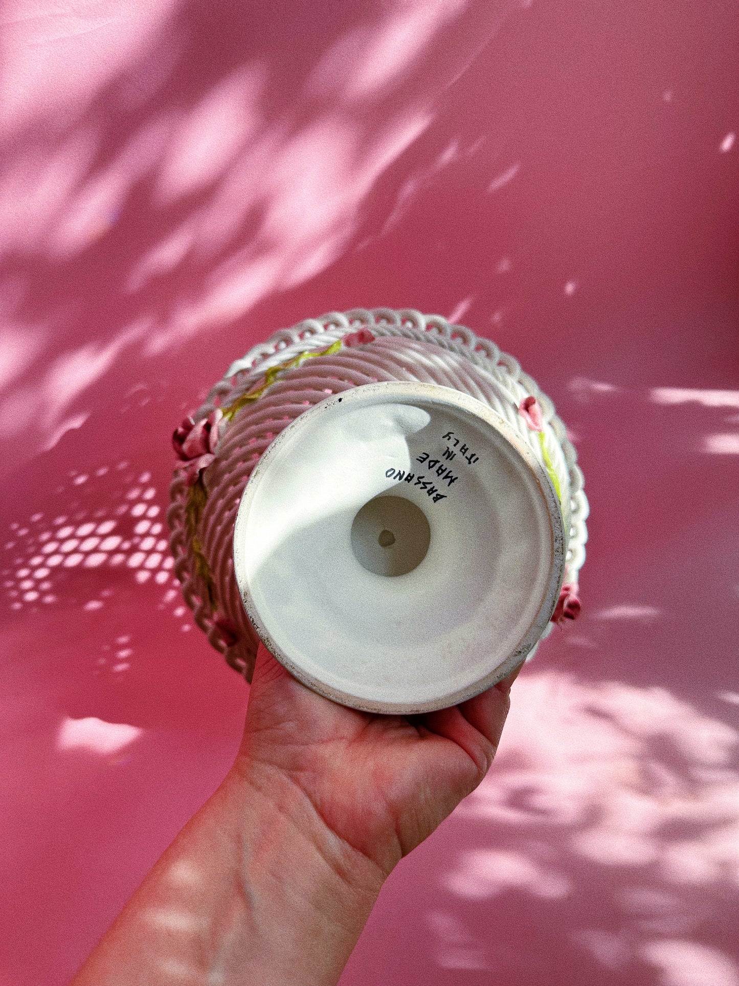 Vintage Bassano Capodimonte Footed Bowl Made in Italy