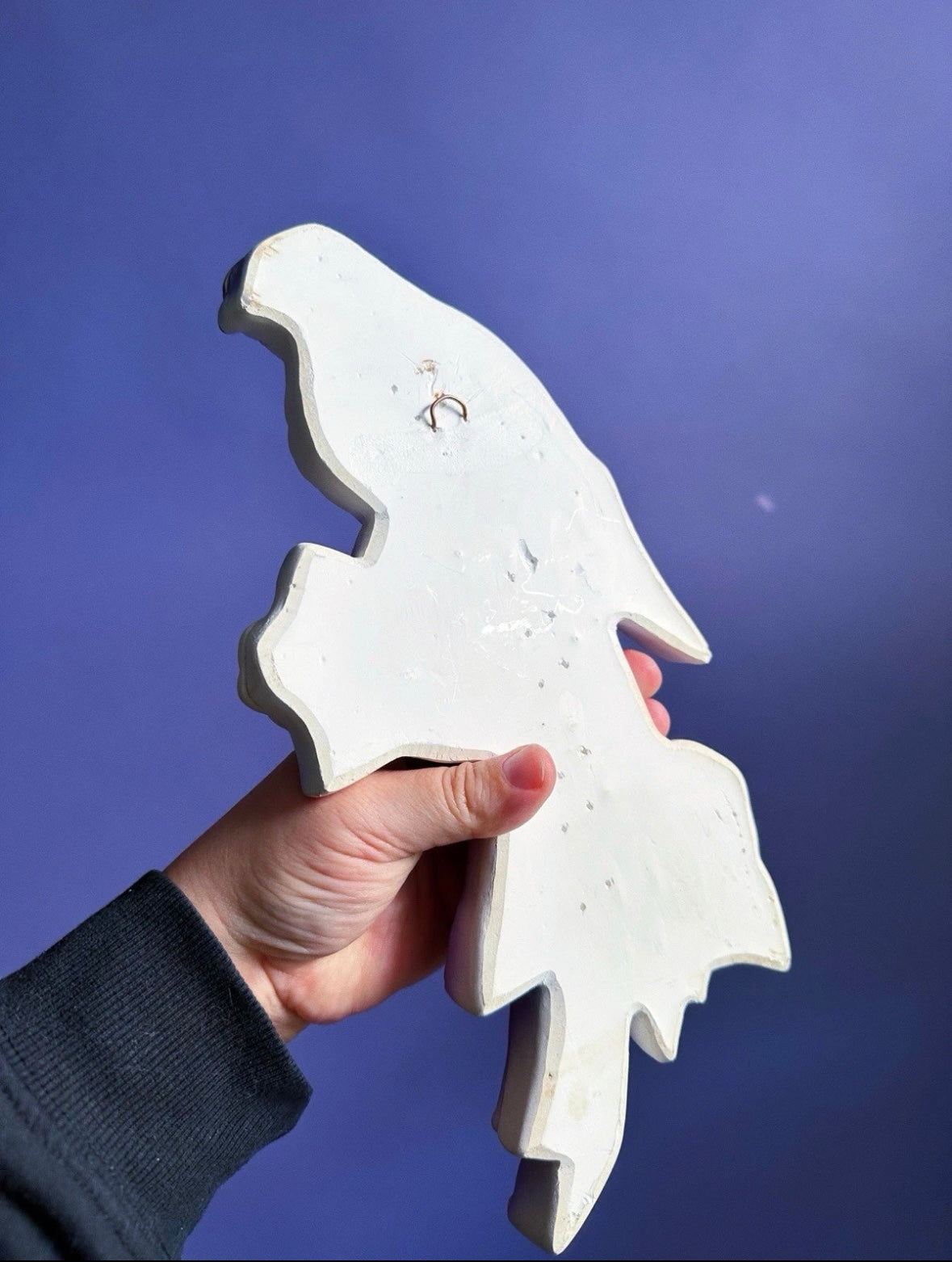 Vintage Mid Century Favor Ware Chalkware Parrots, Purple Pink