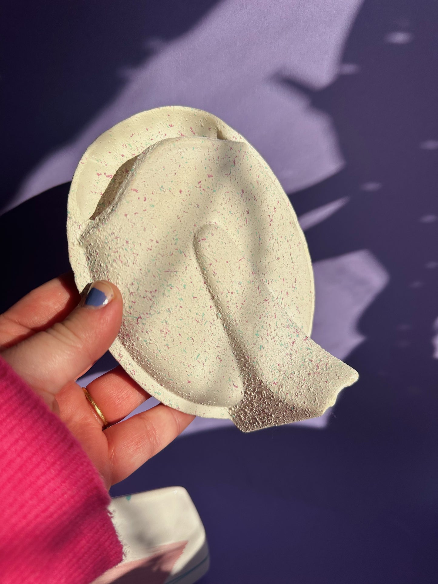 Vintage 80s Speckled Ceramic Picture Frame